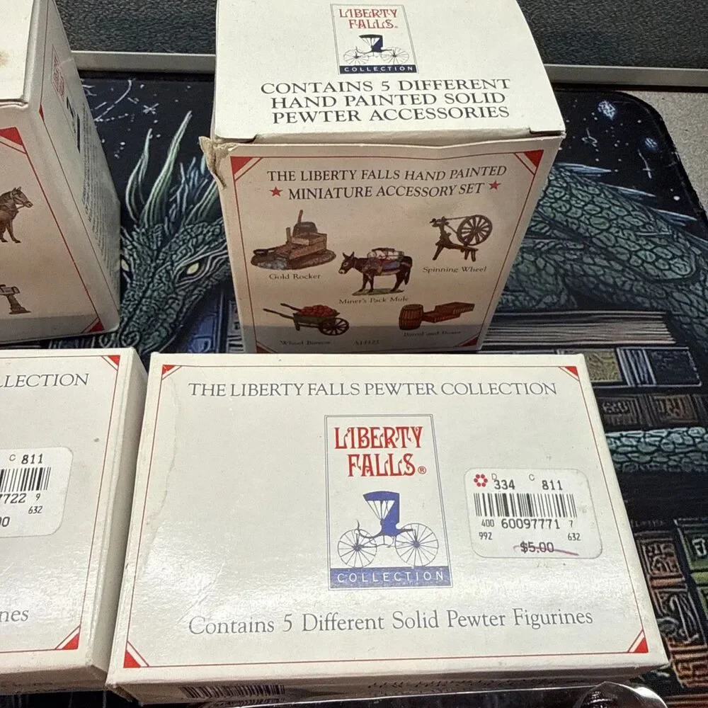 The Americana Pewter Collection Lot of 6 Sets Liberty Falls Figurines